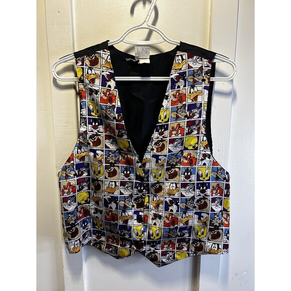 vintage 1994 Looney Tunes Warner Bros Cartoons Characters Vest Medium - Picture 1 of 6